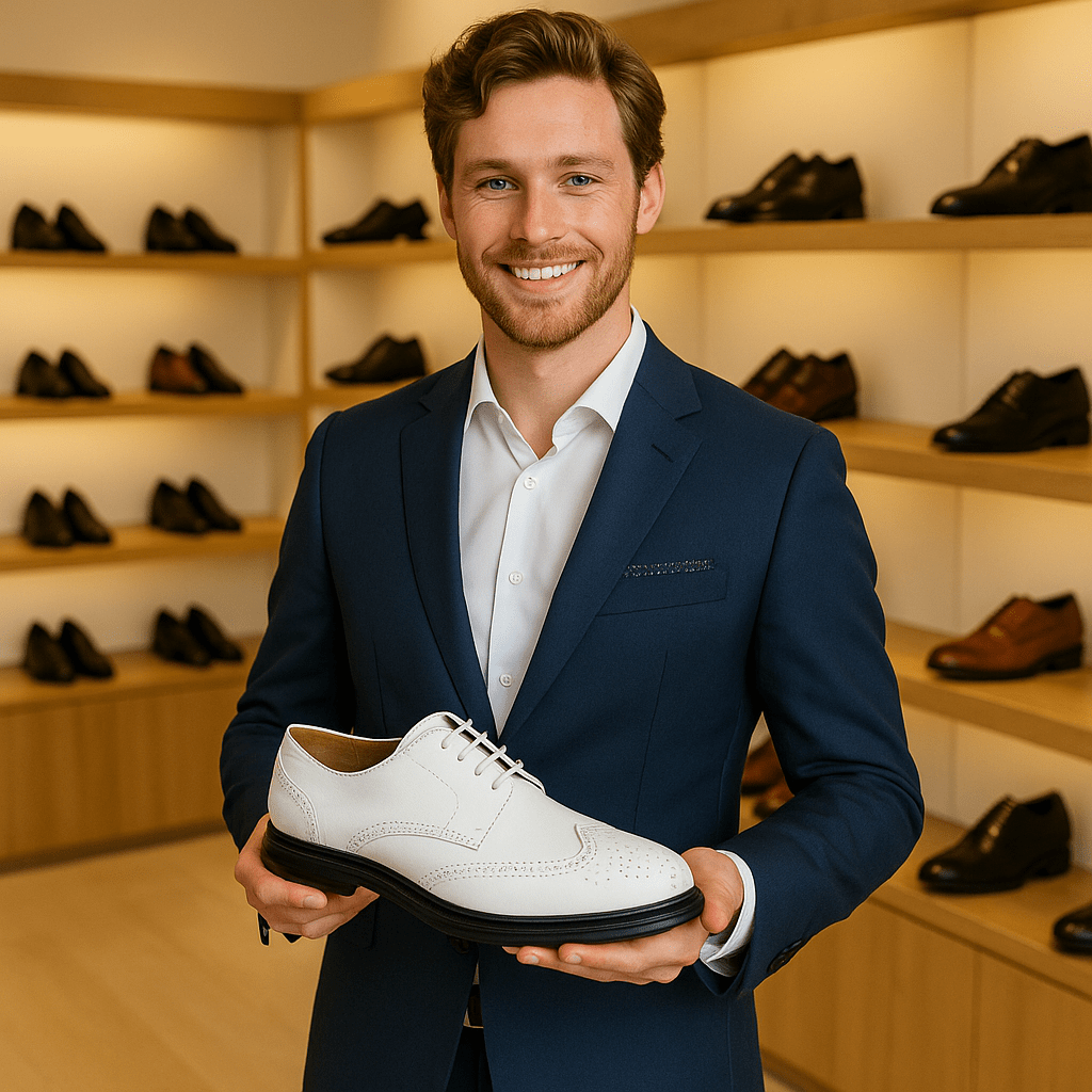 Men's Leather Bullock Shoes - SensorySoft