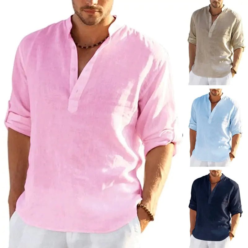 Men's Linen Long Sleeve Shirt - SensorySoft