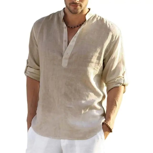 Men's Linen Long Sleeve Shirt - SensorySoft