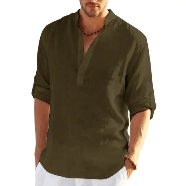 Men's Linen Long Sleeve Shirt - SensorySoft