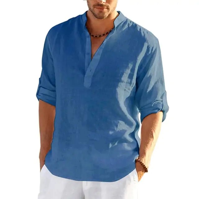 Men's Linen Long Sleeve Shirt - SensorySoft