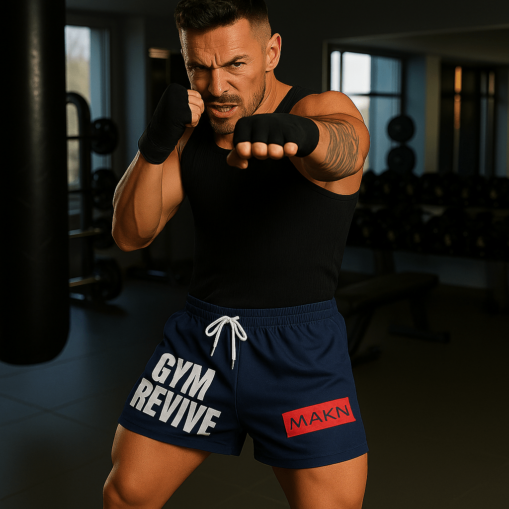 Men's MAKIN Fight Shorts - Breathable Mesh Running Boxing Shorts - SensorySoft