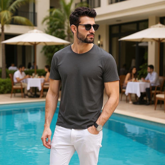 Men's Modal Short Sleeve T-Shirt - Summer Slim Fit - SensorySoft