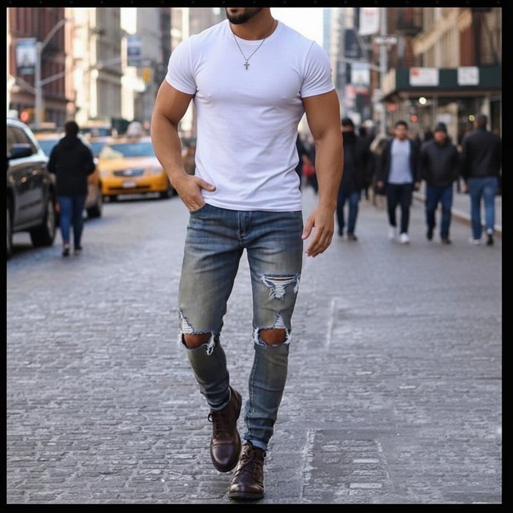 Men's New Jeans - Trending Cross - Border Style - SensorySoftShop