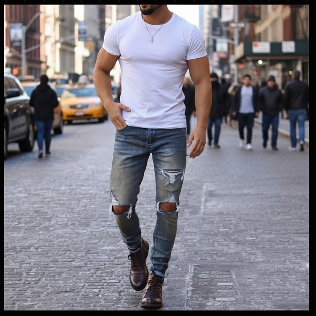 Men's New Jeans - Trending Cross - Border Style - SensorySoftShop