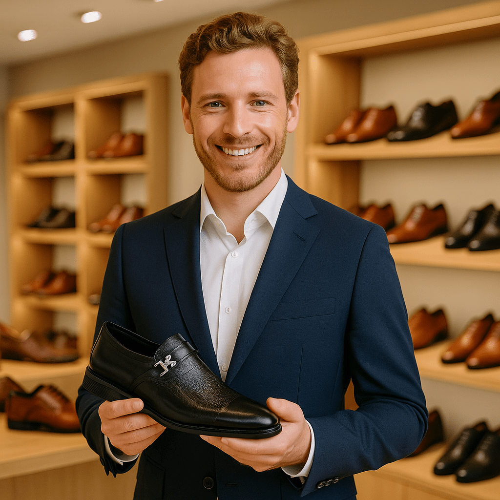 Men’s PU Leather Formal Shoes – Professional Polished in Classic Black - SensorySoft