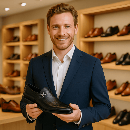 Men’s PU Leather Formal Shoes – Professional Polished in Classic Black - SensorySoft