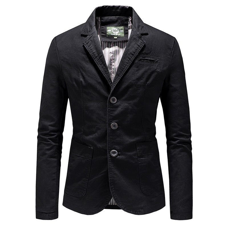 Men's Solid Color Single Breasted Jacket - SensorySoft