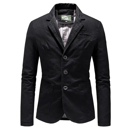 Men's Solid Color Single Breasted Jacket - SensorySoft