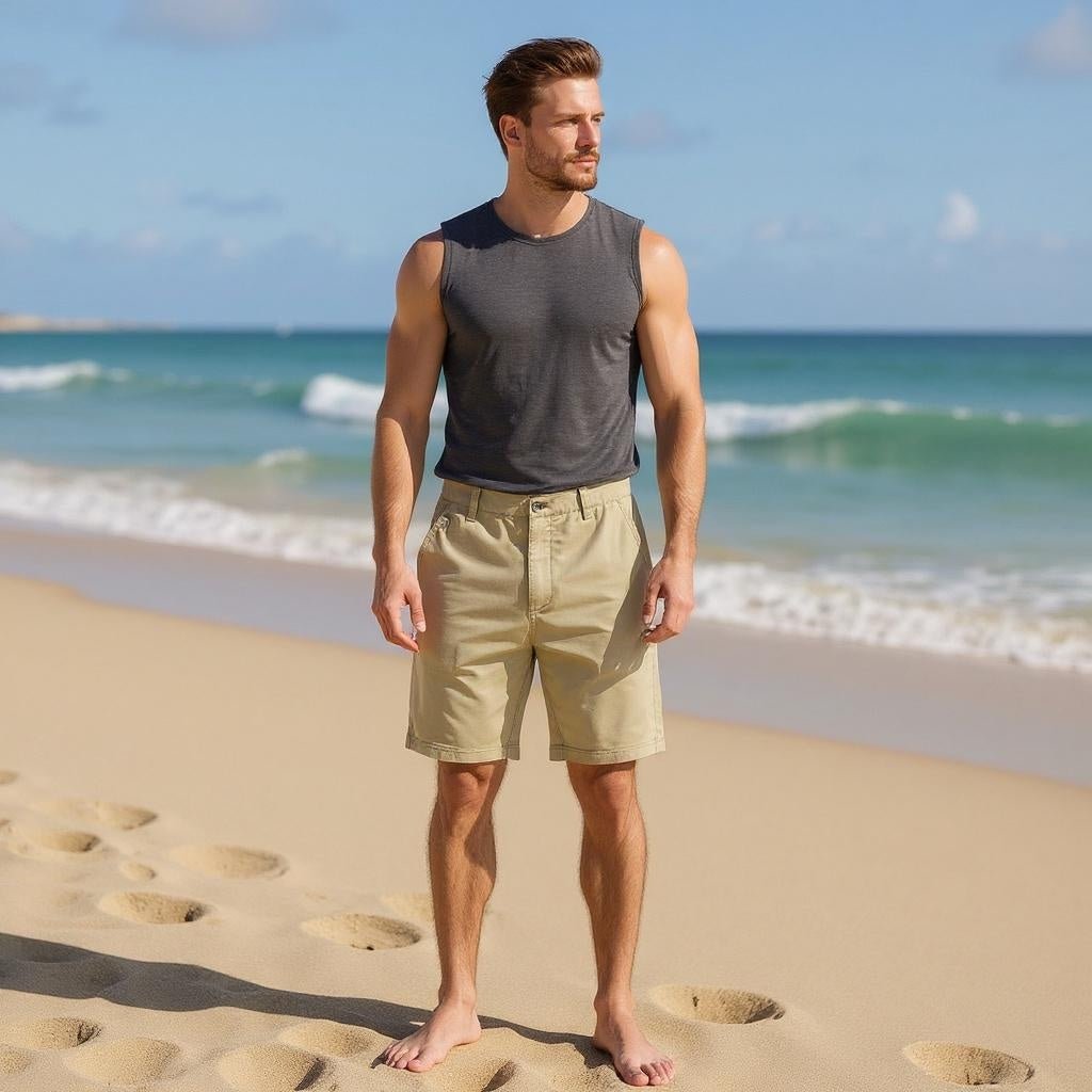 Men's Summer Breathable Solid Color Five - Point Shorts - SensorySoft
