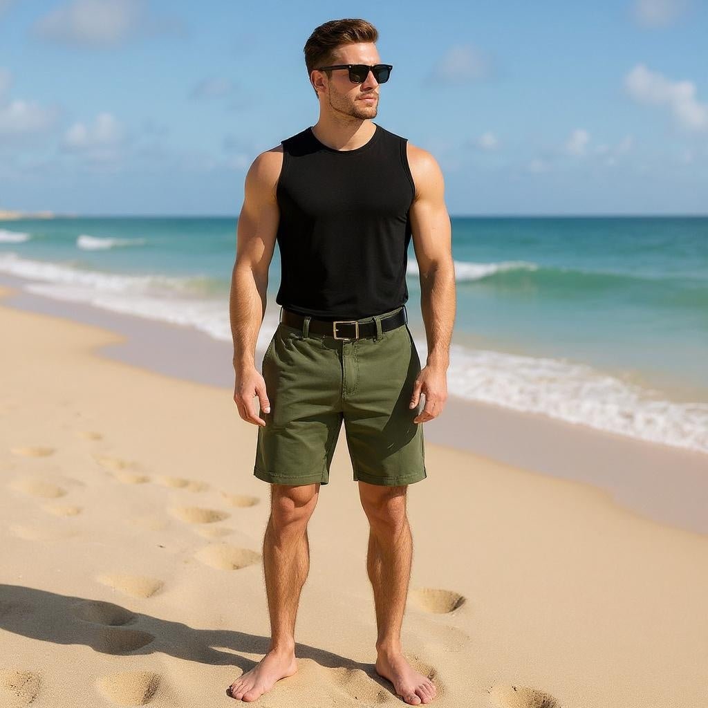 Men's Summer Breathable Solid Color Five - Point Shorts - SensorySoft