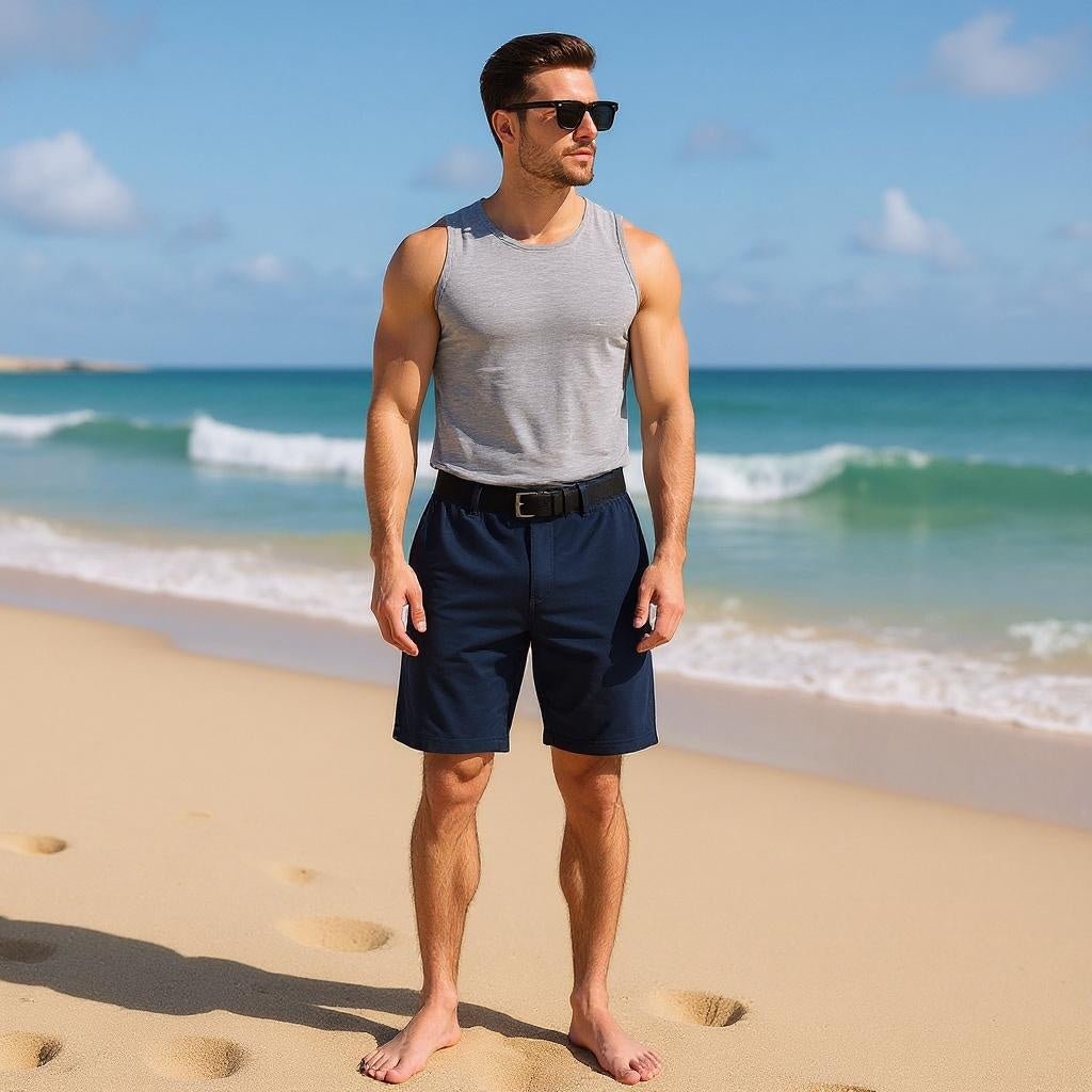 Men's Summer Breathable Solid Color Five - Point Shorts - SensorySoft
