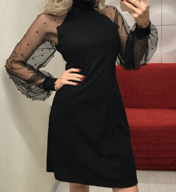 Mesh Sleeve Bodycon Dress - SensorySoft
