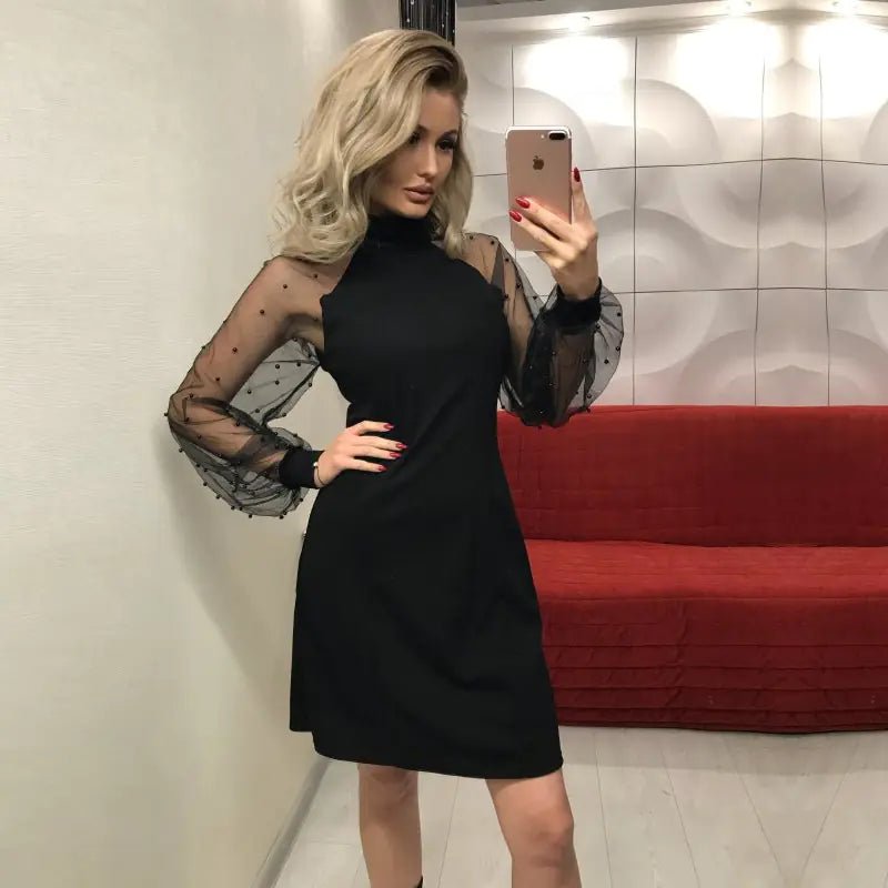 Mesh Sleeve Bodycon Dress - SensorySoft