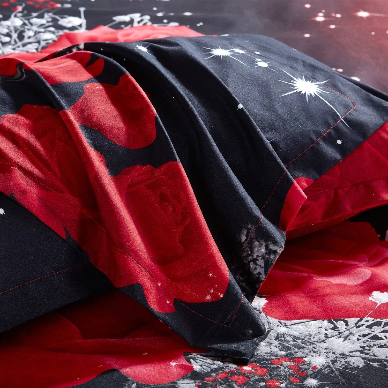 Modern Luxury Red Rose Bedding Set - King/Queen/Twin Size - SensorySoftShop