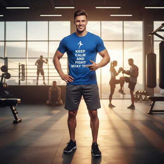 Muay Thai MMA Training T-Shirts for Men and Women - 1 ROYAL BLUE - SensorySoftShop