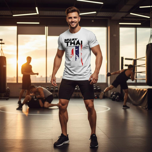 Muay Thai MMA Training T-Shirts for Men and Women - 2 WHITE - SensorySoftShop