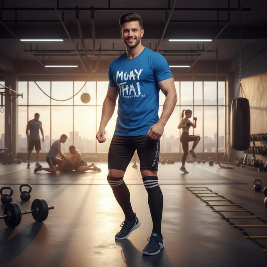 Muay Thai MMA Training T-Shirts for Men and Women - 3 ROYAL BLUE - SensorySoftShop