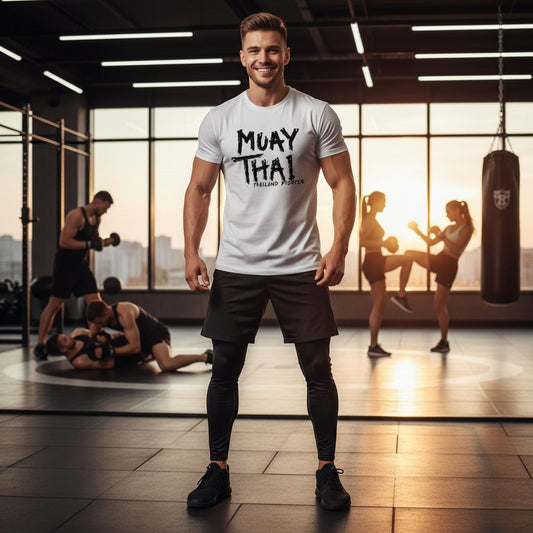 Muay Thai MMA Training T-Shirts for Men and Women - 3 WHITE - SensorySoftShop