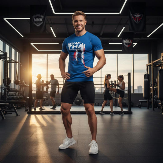 Muay Thai MMA Training T-Shirts for Men and Women - 4 ROYAL BLUE - SensorySoftShop