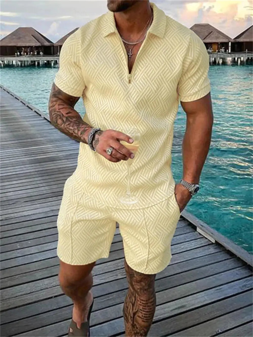 2025 Summer Men's Two-Piece Casual Sportswear Set