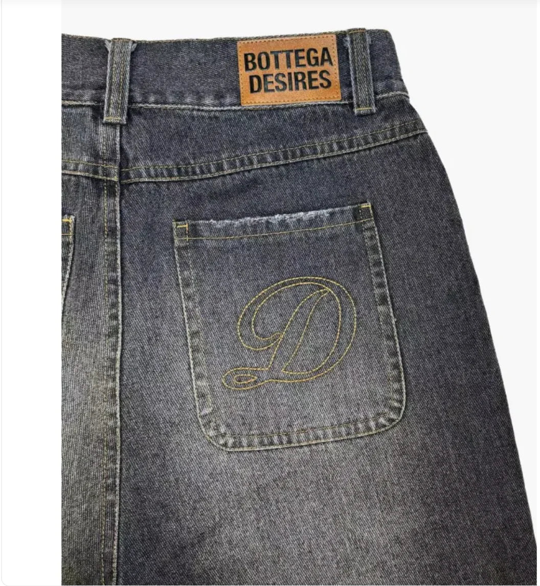 New Fashion Men's Loose Fashion Brand - Retro Alphabet Denim Shorts - SensorySoft