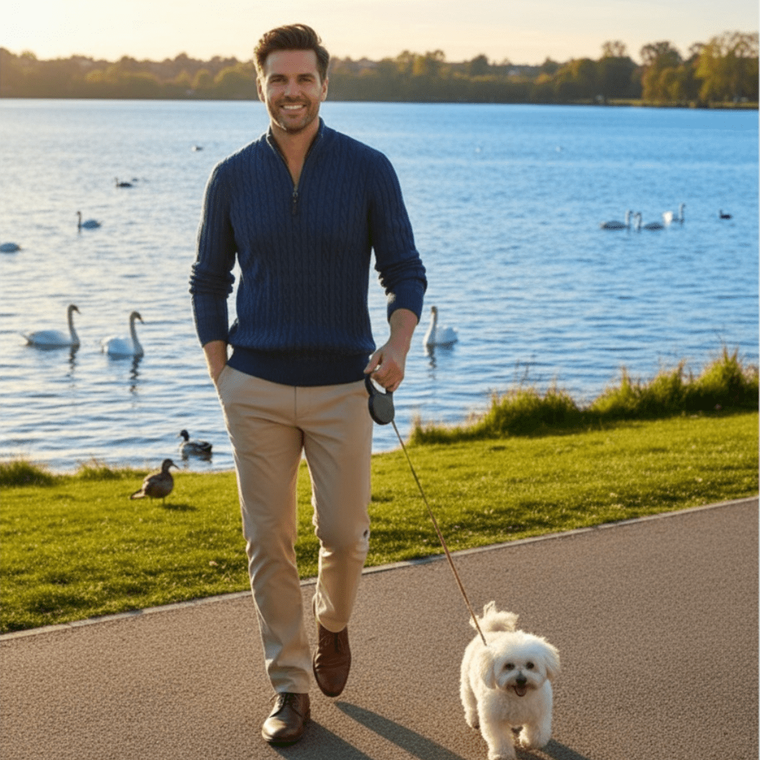 New Men's Solid Color Half Zipper Thick Sweater - SensorySoftShop