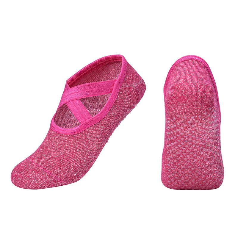Non - Slip Cross Strap Yoga Socks - SensorySoft