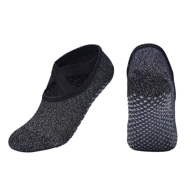 Non - Slip Cross Strap Yoga Socks - SensorySoft