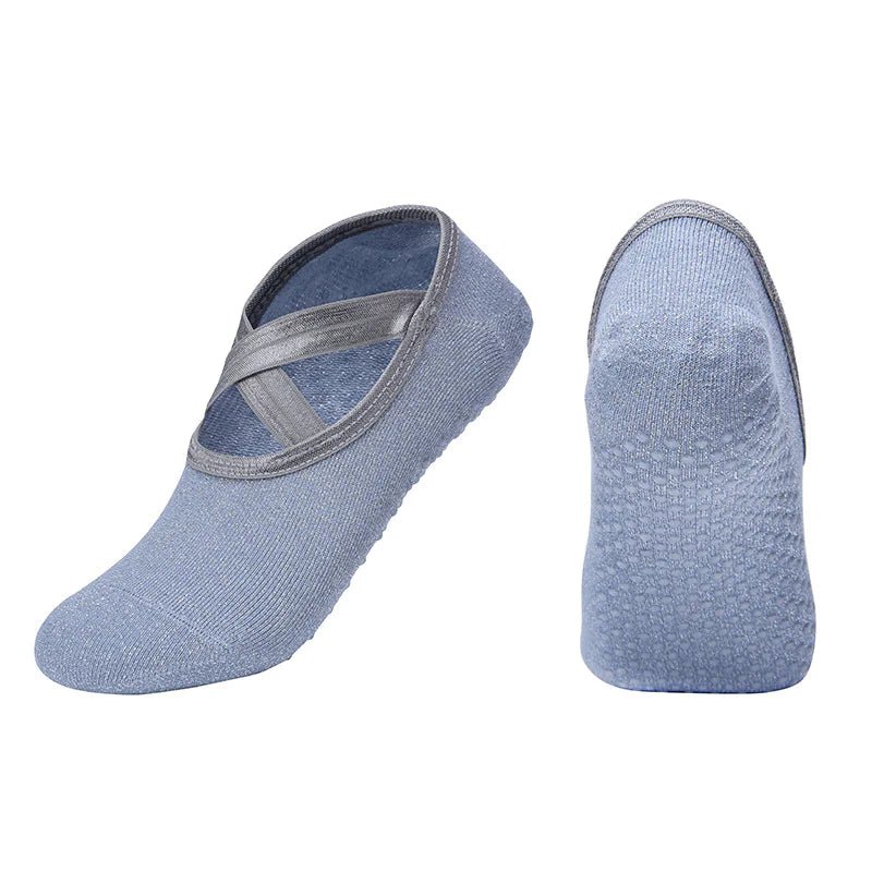 Non - Slip Cross Strap Yoga Socks - SensorySoft