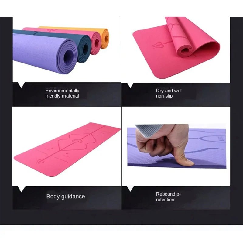 Non - Slip Yoga Mat With Position Line - SensorySoft