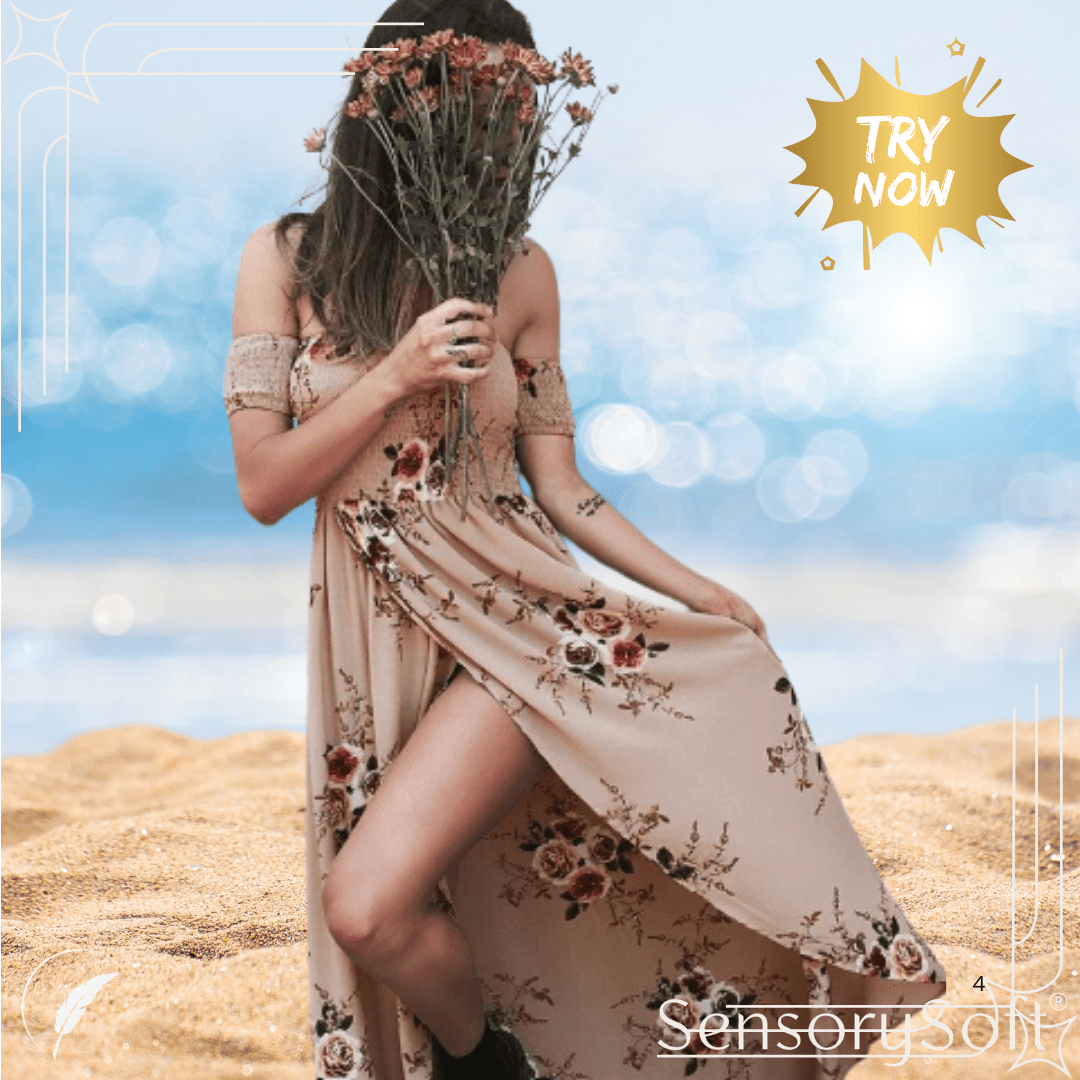 Off Shoulder Leg Split Summer Dress - SensorySoft