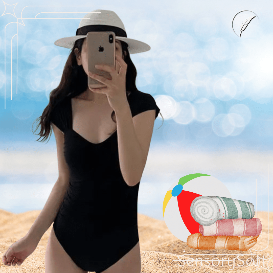 One Piece Bathing Suit - New Cover Up Style Slimming Conservative Swimwear - SensorySoft