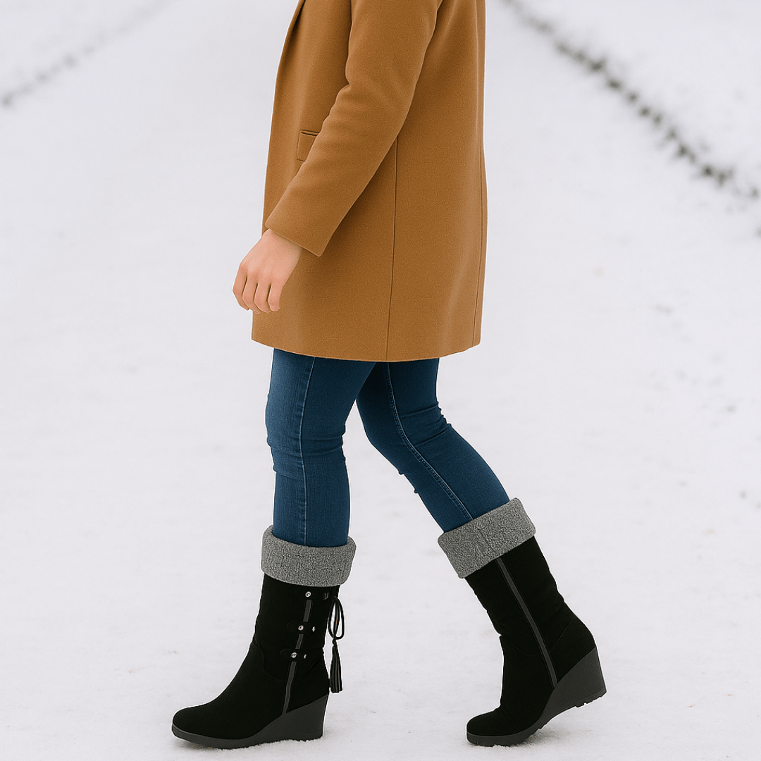 Plus Size Suede High - Top Boots with Fringe 40 - 43 - SensorySoft