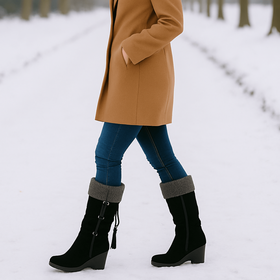 Plus Size Suede High - Top Boots with Fringe 40 - 43 - SensorySoft