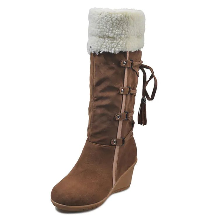 Plus Size Suede High - Top Boots with Fringe 40 - 43 - SensorySoft