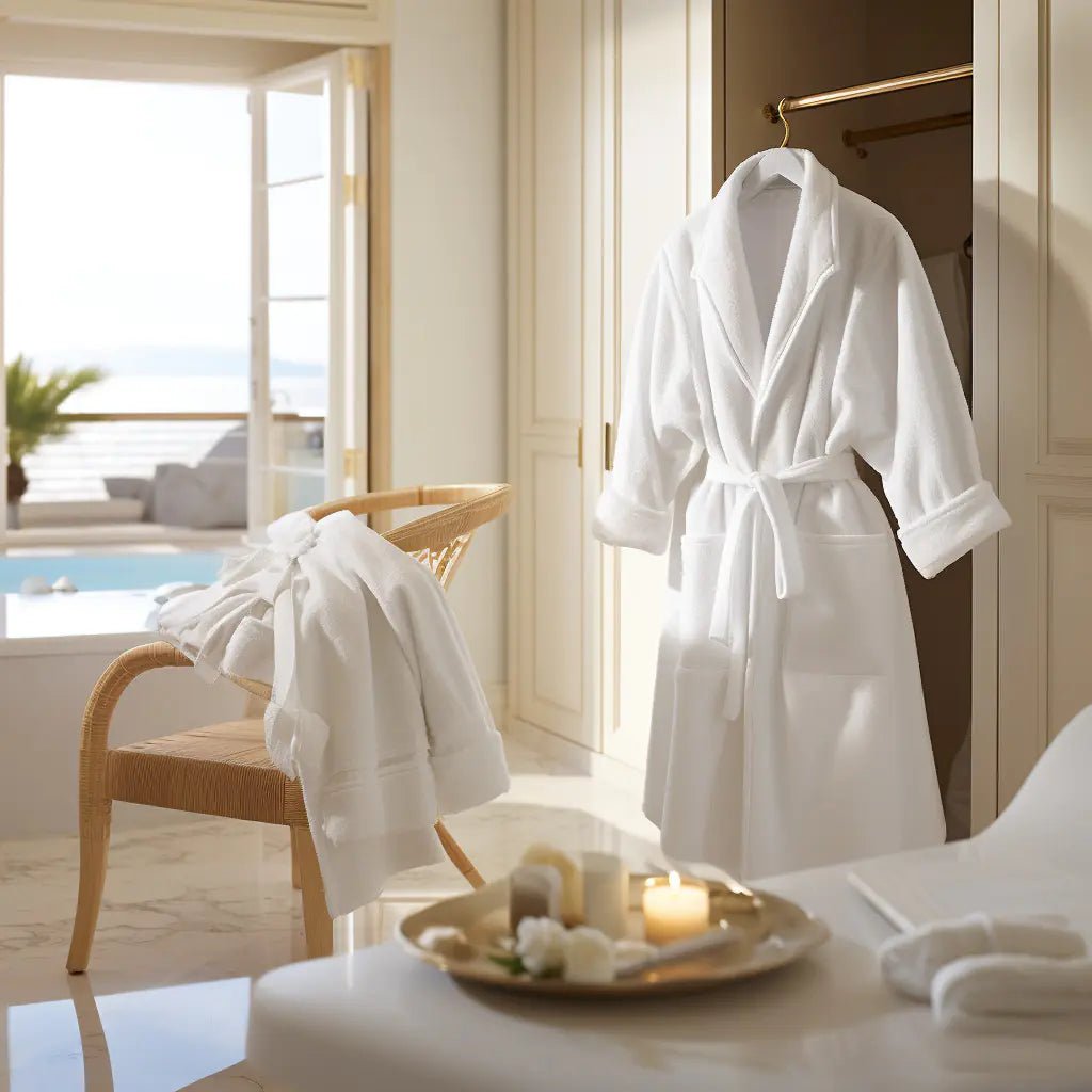 Plush Coral Fleece Bathrobe - Thick & Absorbent - SensorySoft