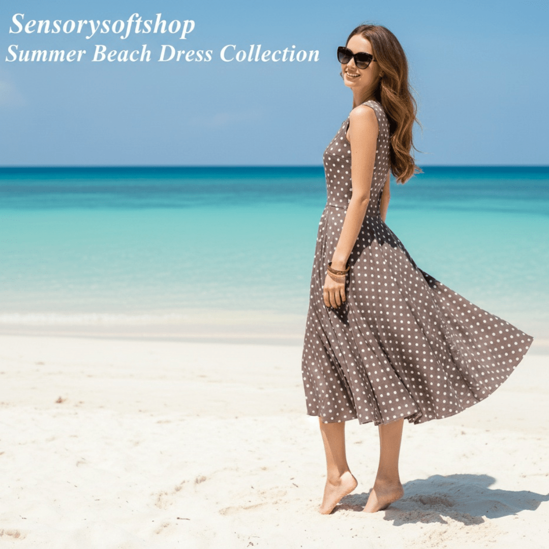 Polka Dot Dress, Maxi Dress, Long Skirt - SensorySoftShop