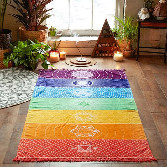 Polyester Bohemian Beach Yoga Mat - SensorySoft