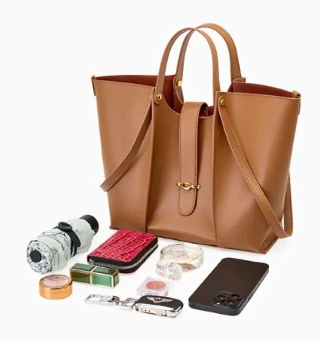 Premium Cowhide Leather Tote – Elegance in Every Detail - SensorySoft