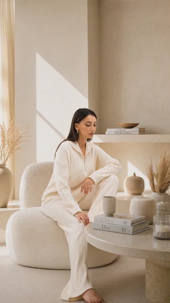 Luxe™ Zip Knit Lounge Set-MOVIE
