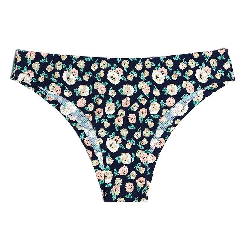 Print Mesh Breathable Seamless Panties Underwear Thongs - SensorySoftShop