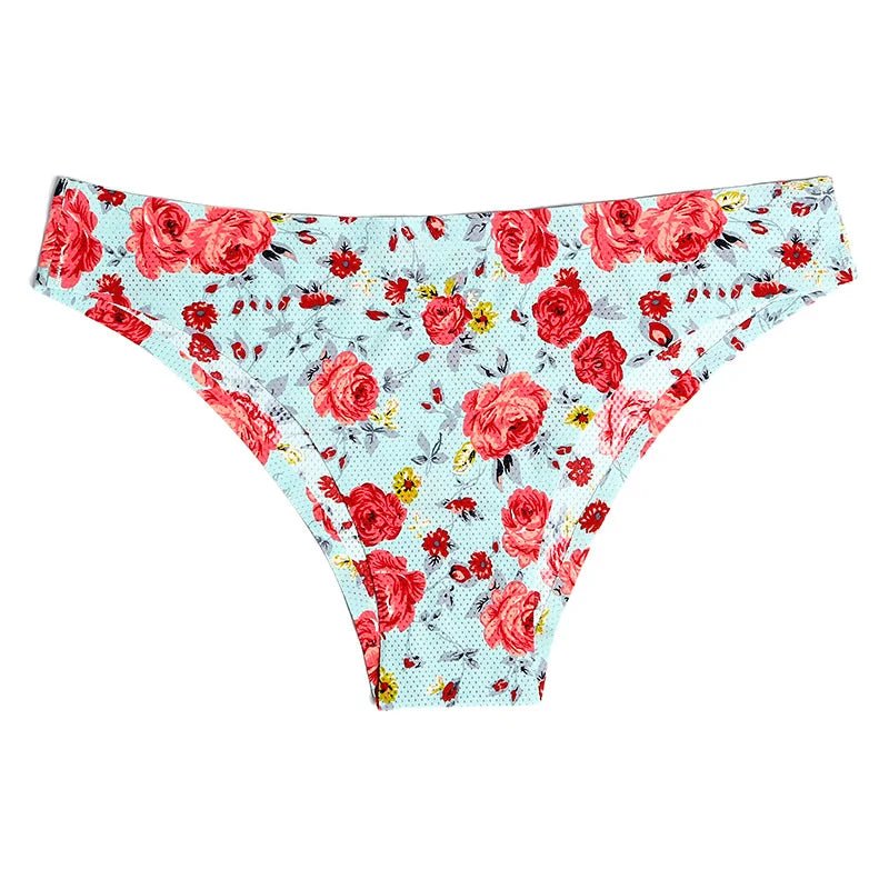Print Mesh Breathable Seamless Panties Underwear Thongs - SensorySoftShop