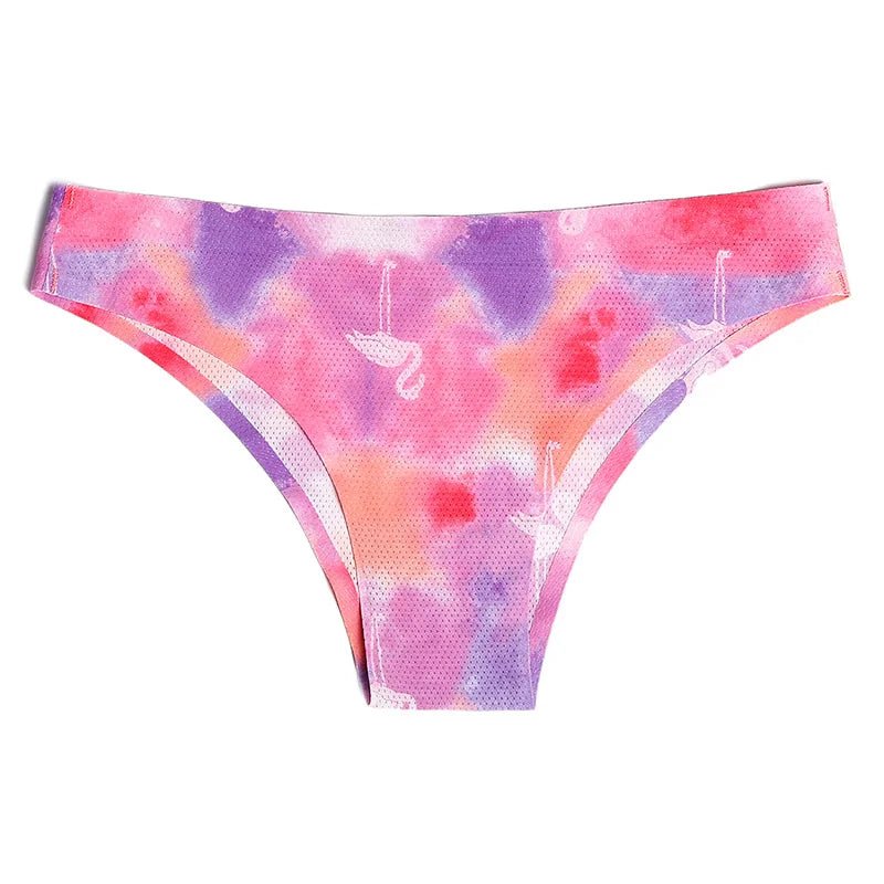 Print Mesh Breathable Seamless Panties Underwear Thongs - SensorySoftShop
