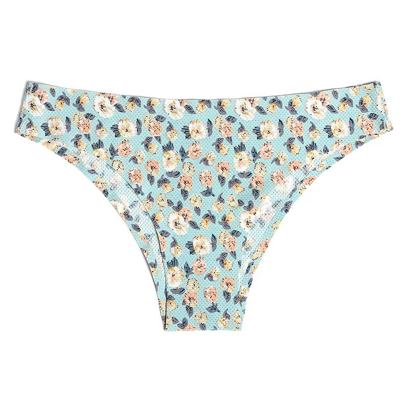 Print Mesh Breathable Seamless Panties Underwear Thongs - SensorySoftShop
