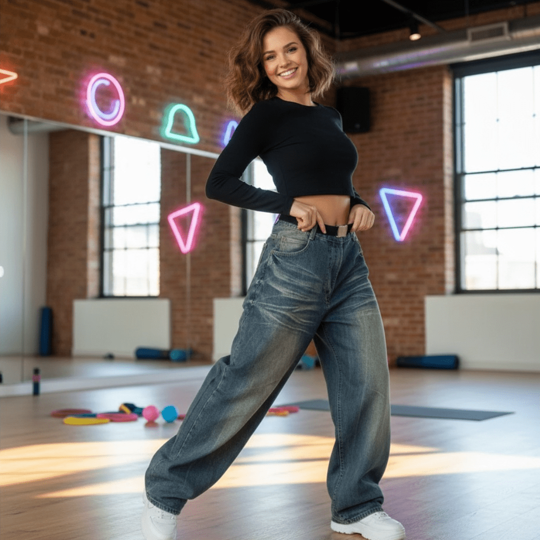 RetroWave American Vintage Washed - Out Wide - Leg Jeans - SensorySoftShop