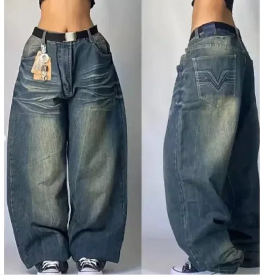 RetroWave™ American Vintage Washed - Out Wide - Leg Jeans - SensorySoft