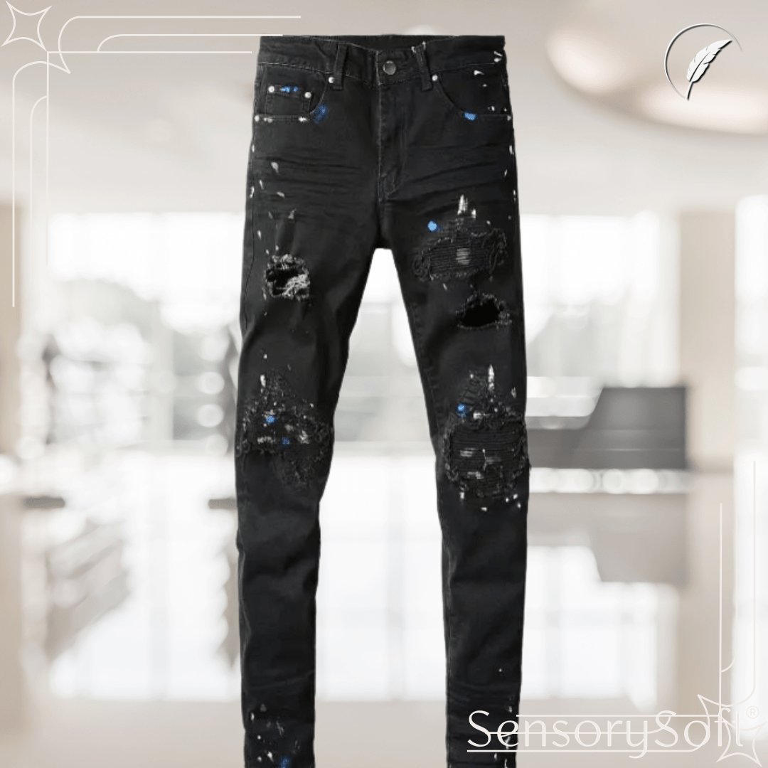 Ripped Painted Jeans – Bold, Edgy, and Unforgettable. - SensorySoft