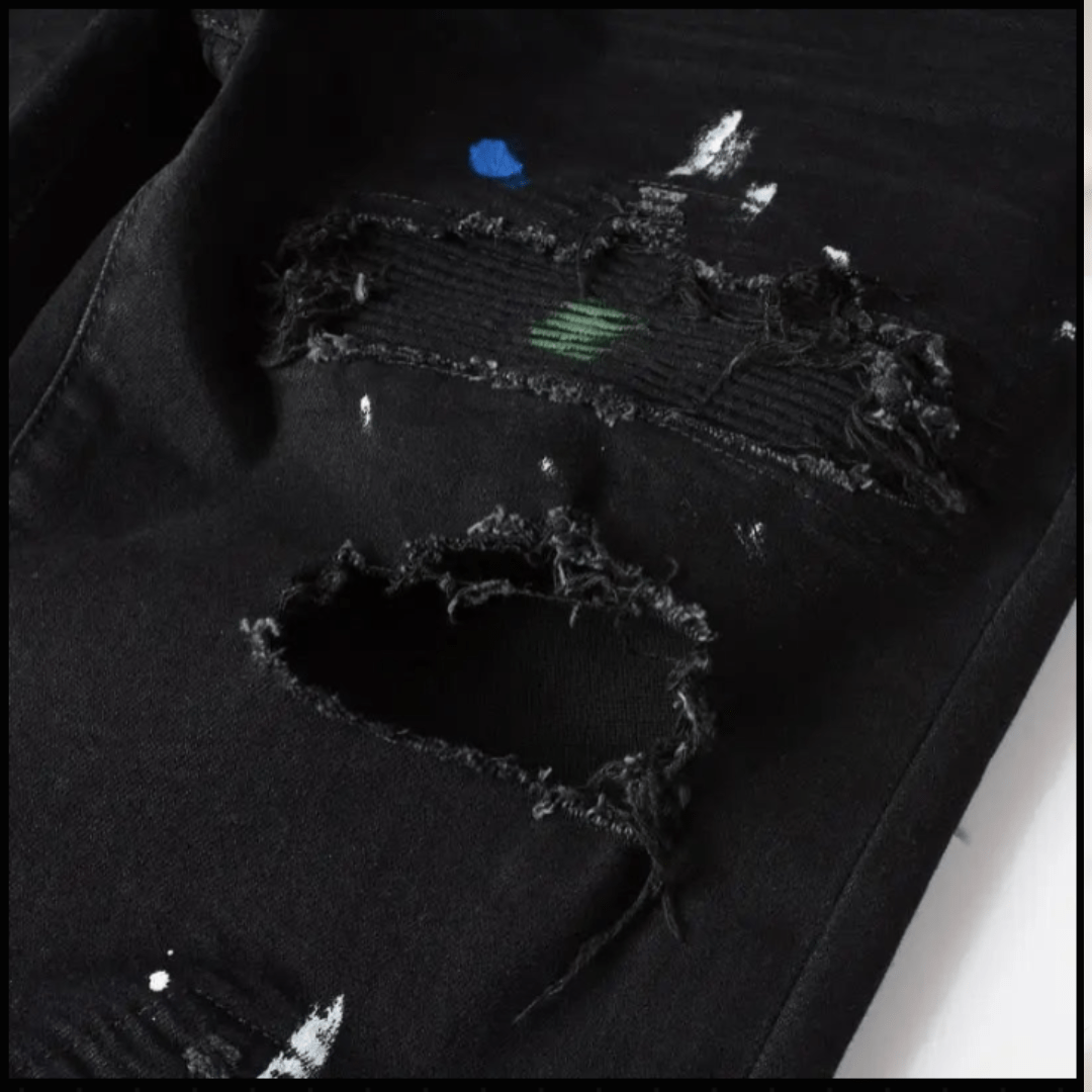 Ripped Painted Jeans – Bold, Edgy, and Unforgettable. - SensorySoft