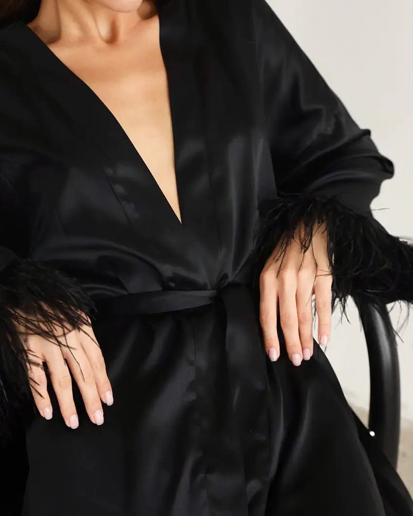 Ruby Feathered Bridesmaid Robes - SensorySoftShop